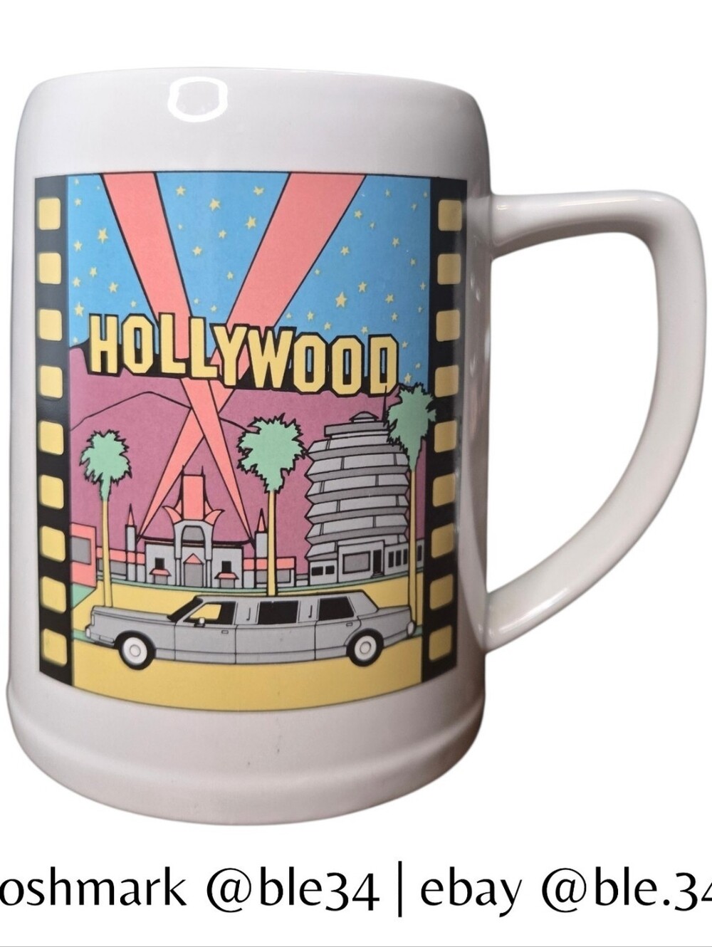 Vintage 80s/90s Hollywood Los Angeles California Papel Wendy Johnson Mug